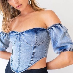 Denim corset top Nasty Gal 10